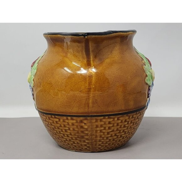 Vintage Japanese Ceramic Pitcher With‎ Embossed Fruit Design & Handle - Picture 4 of 11